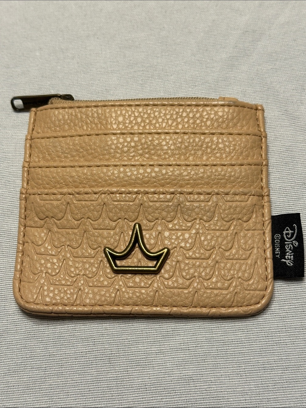Disney Buckle Down Tan Crown Embossed Card Pouch